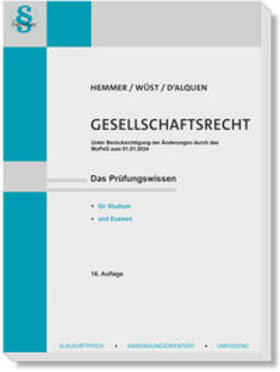 Hemmer / Wüst / d'Alquen | Gesellschaftsrecht | Buch | 978-3-96838-229-6 | sack.de