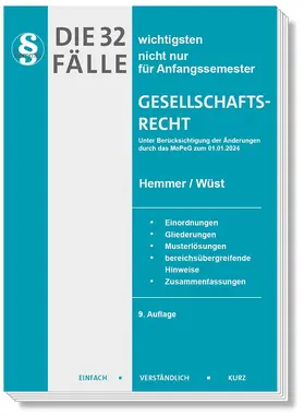 Hemmer / Wüst / Tyroller |  Die 32 wichtigsten Fälle Gesellschaftsrecht | Buch |  Sack Fachmedien