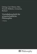 Göring / Heinze / Wundt |  Vierteljahrsschrift für wissenschaftliche Philosophie | Buch |  Sack Fachmedien