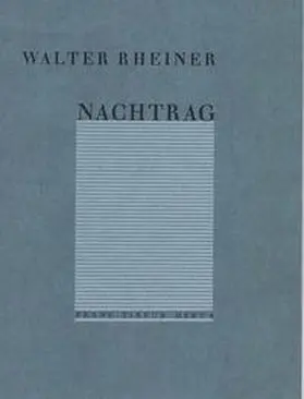 Rheiner |  Nachtrag | Buch |  Sack Fachmedien