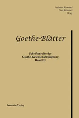 Remmel |  Goethe-Blätter | Buch |  Sack Fachmedien