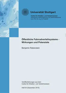 Rabenstein |  Öffentliche Fahrradverleihsysteme - Wirkungen und Potenziale | Buch |  Sack Fachmedien