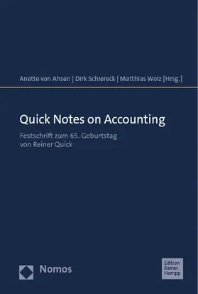von Ahsen / Schiereck / Wolz |  Quick Notes on Accounting | Buch |  Sack Fachmedien