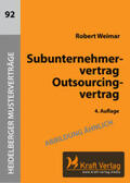 Weimar |  Subunternehmervertrag - Outsourcingvertrag | Buch |  Sack Fachmedien