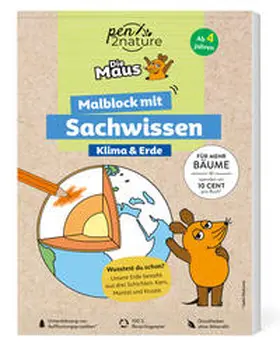 pen2nature |  Die Maus - Malblock mit Sachwissen Klima & Erde | Buch |  Sack Fachmedien