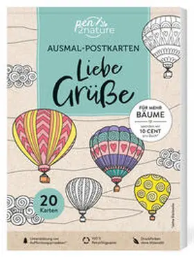 Ausmal-Postkarten Liebe Grüße | 20 Karten | Buch | 978-3-98764-092-6 | www.sack.de