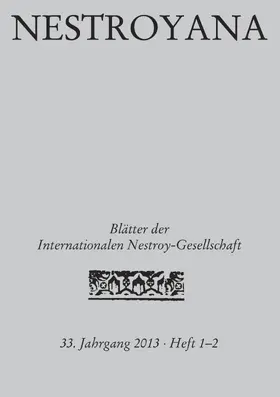 Nestroy-Gesellschaft |  Nestroyana | eBook | Sack Fachmedien