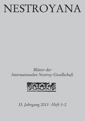 Nestroy-Gesellschaft |  Nestroyana | eBook | Sack Fachmedien