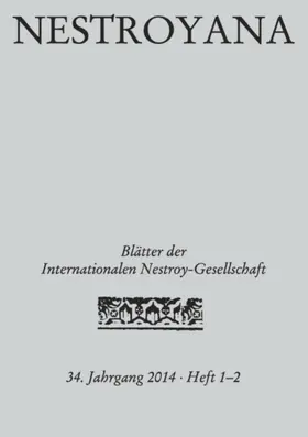 Internationale Nestroy-Gesellschaft |  Nestroyana | eBook | Sack Fachmedien