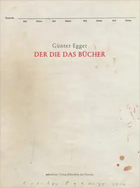 Egger |  Günter Egger – DER DIE DAS BÜCHER | Buch |  Sack Fachmedien
