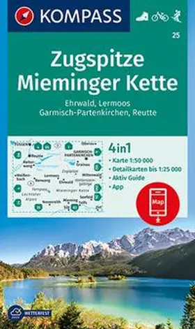  KOMPASS Wanderkarte 25 Zugspitze, Mieminger Kette, Ehrwald, Lermoos, Garmisch-Partenkirchen, Reutte 1:50.000 | Sonstiges |  Sack Fachmedien