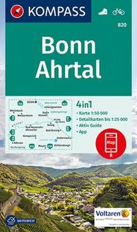  KOMPASS Wanderkarte 820 Bonn, Ahrtal 1:50.000 | Sonstiges |  Sack Fachmedien