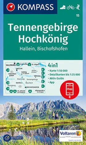  KOMPASS Wanderkarte Tennengebirge, Hochkönig, Hallein, Bischofshofen 1:50 000 | Sonstiges |  Sack Fachmedien