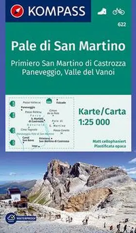 KOMPASS Wanderkarte Pale di San Martino, Primiero San Martino di Castrozza, Paneveggio, Valle del Vanoi 1:25 000 | Sonstiges |  Sack Fachmedien