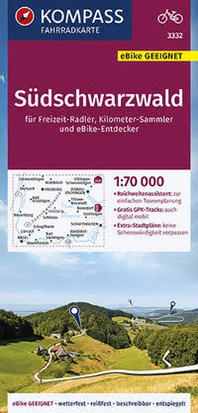  KOMPASS Fahrradkarte Südschwarzwald 1:70.000, FK 3332 | Sonstiges |  Sack Fachmedien