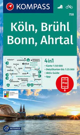 KOMPASS-Karten GmbH |  KOMPASS Wanderkarte Köln, Brühl, Bonn, Ahrtal | Sonstiges |  Sack Fachmedien