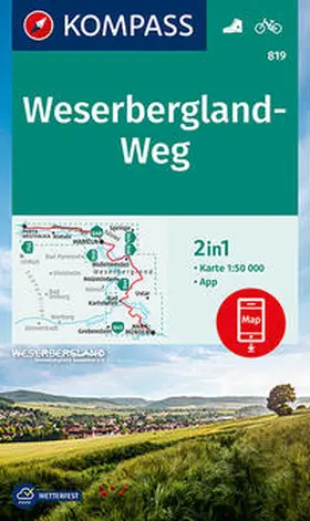 KOMPASS-Karten GmbH |  KOMPASS Wanderkarte Weserbergland-Weg | Sonstiges |  Sack Fachmedien