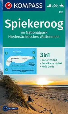 KOMPASS Wanderkarte 732 Spiekeroog im Nationalpark NIedersächsisches Wattenmeer 1:15.000 | Sonstiges | 978-3-99044-752-9 | www.sack.de