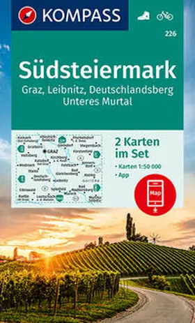 KOMPASS-Karten GmbH |  KOMPASS Wanderkarte Südsteiermark, Graz, Leibnitz, Deutschlandsberg, Unteres Murtal (2-K-Set) | Sonstiges |  Sack Fachmedien