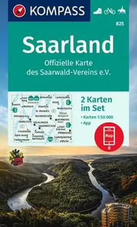  KOMPASS Wanderkarten-Set 825 Saarland, Offizielle Karte des Saarwald-Vereins e.V. (2 Karten) 1:50.000 | Sonstiges |  Sack Fachmedien