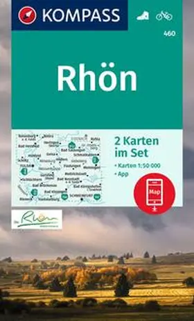  KOMPASS Wanderkarten-Set 460 Rhön, Fulda (2 Karten) 1:50.000 | Sonstiges |  Sack Fachmedien