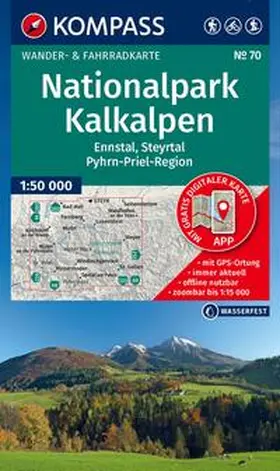  KOMPASS Wanderkarte 70 Nationalpark Kalkalpen, Ennstal, Steyrtal, Pyhrn-Priel-Region 1:50.000 | Sonstiges |  Sack Fachmedien