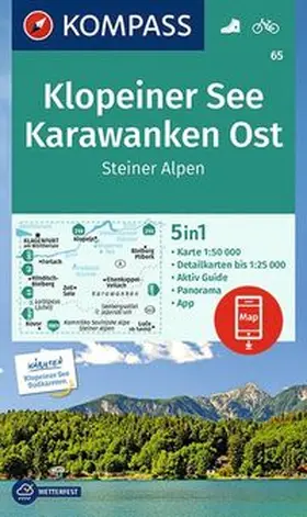  KOMPASS Wanderkarte 65 Klopeiner See, Karawanken Ost, Steiner Alpen 1:50.000 | Sonstiges |  Sack Fachmedien