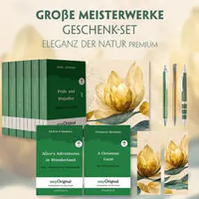 EasyOriginal Verlag / Austen / Dickens |  Große Meisterwerke Geschenkset - 8 Bücher (Softcover+ Audio-Online) + Eleganz der Natur Schreibset Premium | Buch |  Sack Fachmedien