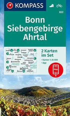  KOMPASS Wanderkarten-Set 822 Bonn, Siebengebirge, Ahrtal (2 Karten) 1:35.000 | Sonstiges |  Sack Fachmedien