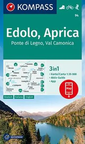  KOMPASS Wanderkarte 94 Edolo, Aprica, Ponte di Legno, Val Camonica 1:50.000 | Sonstiges |  Sack Fachmedien