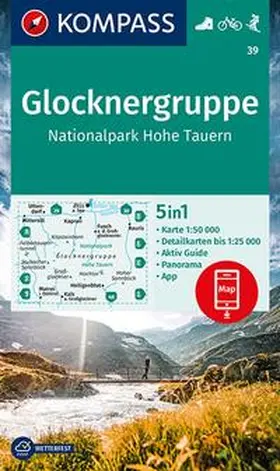  KOMPASS Wanderkarte 39 Glocknergruppe, Nationalpark Hohe Tauern 1:50.000 | Sonstiges |  Sack Fachmedien