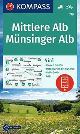  KOMPASS Wanderkarte 779 Mittlere Alb, Münsinger Alb 1:50.000 | Sonstiges |  Sack Fachmedien