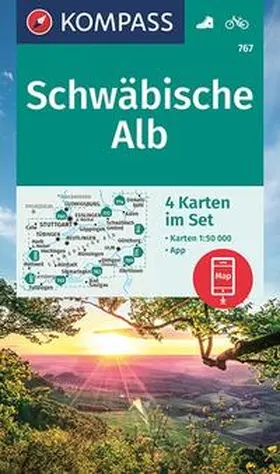  KOMPASS Wanderkarten-Set 767 Schwäbische Alb (4 Karten) 1:50.000 | Sonstiges |  Sack Fachmedien