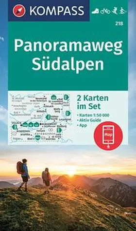  KOMPASS Wanderkarten-Set 218 Panoramaweg Südalpen (2 Karten) 1:25.000 | Sonstiges |  Sack Fachmedien