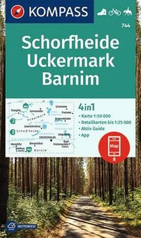  KOMPASS Wanderkarte 744 Schorfheide, Uckermark, Barnim 1:50.000 | Sonstiges |  Sack Fachmedien