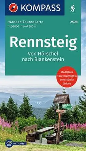  KOMPASS Wander-Tourenkarte Der Rennsteig 1:50.000 | Sonstiges |  Sack Fachmedien