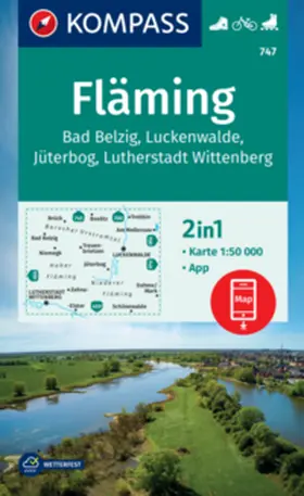 KOMPASS-Karten GmbH |  KOMPASS Wanderkarte Fläming 747 | Sonstiges |  Sack Fachmedien