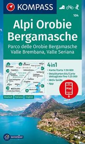  KOMPASS Wanderkarte 104 Alpi Orobie Bergamasche 1:50.000 | Sonstiges |  Sack Fachmedien