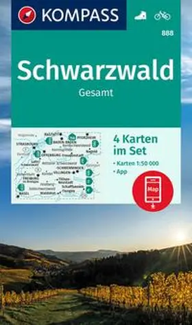  KOMPASS Wanderkarten-Set 888 Schwarzwald Gesamt (4 Karten) 1:50.000 | Sonstiges |  Sack Fachmedien