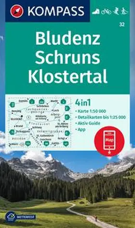  KOMPASS Wanderkarte 32 Bludenz-Schruns 1:50.000 | Sonstiges |  Sack Fachmedien