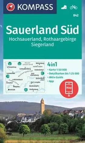  KOMPASS Wanderkarte 842 Sauerland Süd, Hochsauerland, Rothaargebirge, Siegerland 1:50.000 | Sonstiges |  Sack Fachmedien