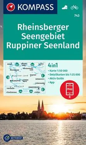  KOMPASS Wanderkarte 743 Rheinsberger Seengebiet, Ruppiner Seenland 1:50.000 | Sonstiges |  Sack Fachmedien