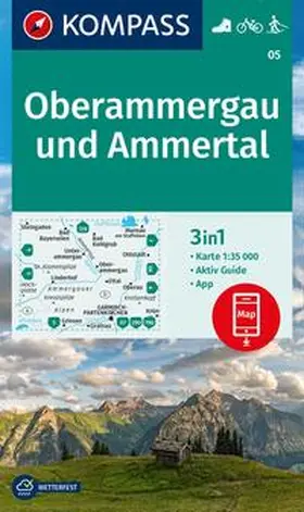  KOMPASS Wanderkarte 05 Oberammergau und Ammertal 1:35.000 | Sonstiges |  Sack Fachmedien