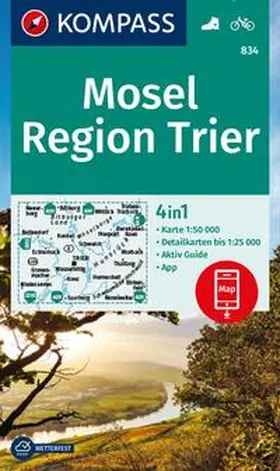  KOMPASS Wanderkarte 834 Mosel, Region Trier 1:50.000 | Sonstiges |  Sack Fachmedien
