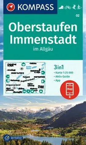  KOMPASS Wanderkarte 02 Oberstaufen, Immenstadt im Allgäu 1:25.000 | Sonstiges |  Sack Fachmedien