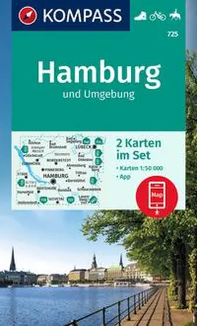  KOMPASS Wanderkarten-Set 725 Hamburg und Umgebung (2 Karten) 1:50.000 | Sonstiges |  Sack Fachmedien