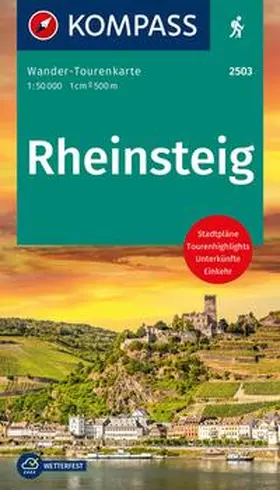  KOMPASS Wander-Tourenkarte Rheinsteig 1:50.000 | Loseblattwerk |  Sack Fachmedien