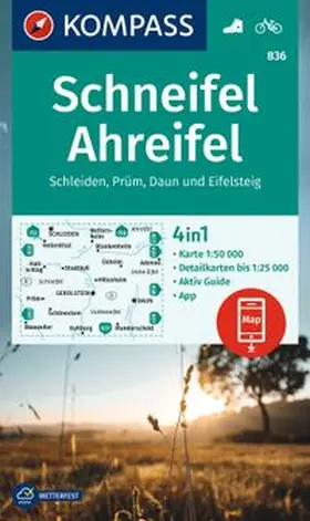  KOMPASS Wanderkarte 836 Schneifel, Ahreifel, Schleiden, Prüm, Daun, Eifelsteig 1:50.000 | Sonstiges |  Sack Fachmedien
