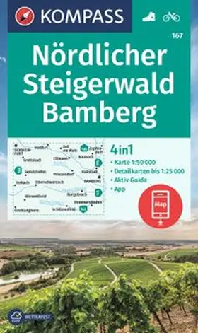  KOMPASS Wanderkarte 167 Nördlicher Steigerwald, Bamberg 1:50.000 | Sonstiges |  Sack Fachmedien