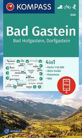  KOMPASS Wanderkarte 040 Bad Gastein, Bad Hofgastein, Dorfgastein 1:35.000 | Sonstiges |  Sack Fachmedien